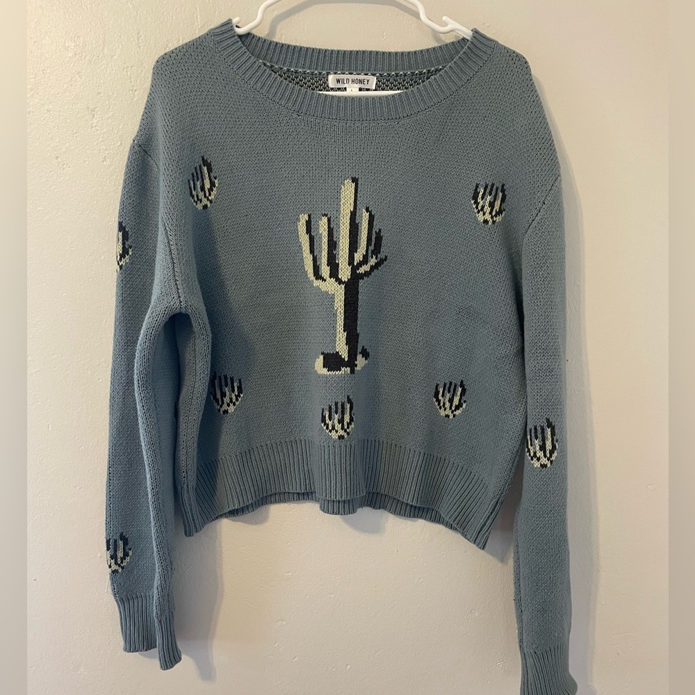 Wild Honey Cropped Cactus Sweater